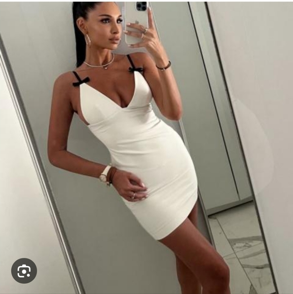 New ZARA Short Dress With Bows size S - Picture 8 of 16